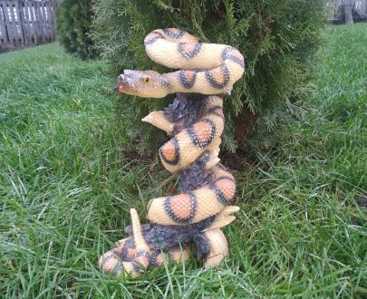 Садовая фигура Змея коричневая, 40х23 см.