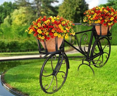 Кованая подставка для цветов Велосипед арт. 19008, 40х65х128 см.