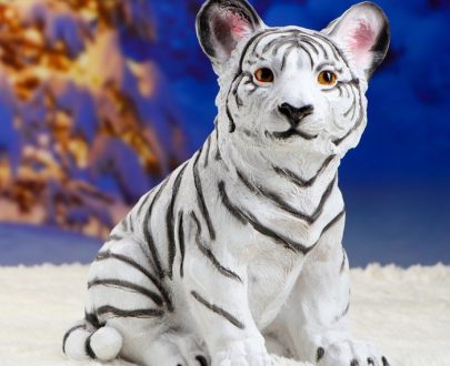 Садовая фигура Тигрёнок белый, 35х24см.