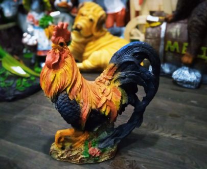 Садовая фигура Петух с большим хвостом  45 см.