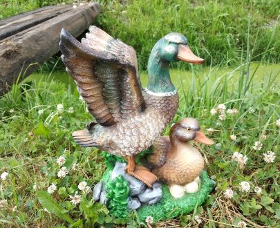 Садовая фигура Утка с селезнем, 35 см.