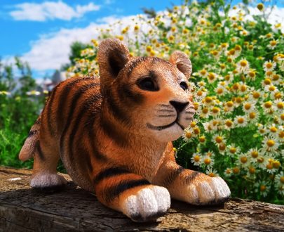 Садовая фигура Тигренок рыжий, 18х28 см.