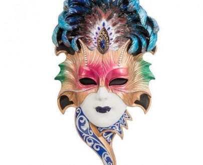 Венецианская маска для интерьера "Сова"- цветной, 28 см.