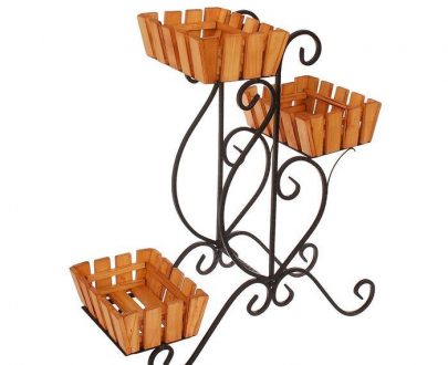 Кованая подставка для цветов Кантри арт. 21134, 25х79х58 см.