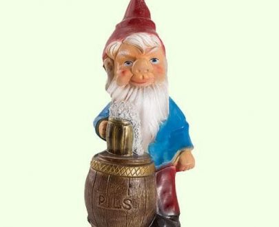 Садовая фигура Гном с бочкой 45х22 см.