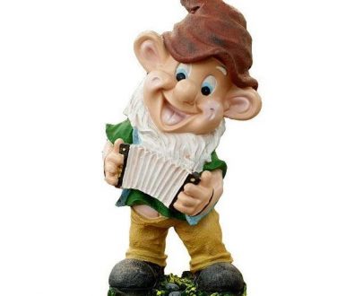 Садовая фигура Гном с гармошкой 21х43 см.