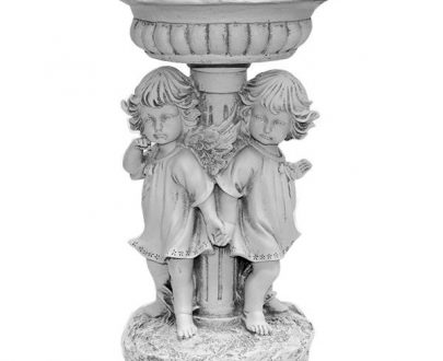 Садовая фигура Поилка с парой ангелочков, 40х23 см.