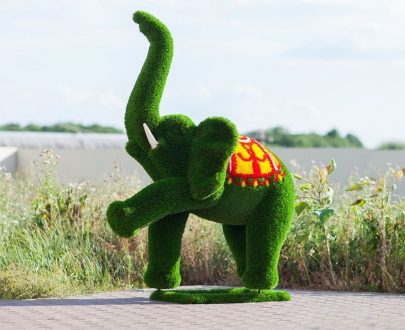 Топиари Слоник с цветной попоной, 190x65x140 см