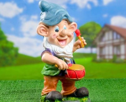 Садовая фигура Гном с барабаном 23х43 см.