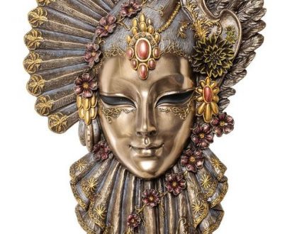 Венецианская маска для интерьера "Рубин"- бронза, 32 см.