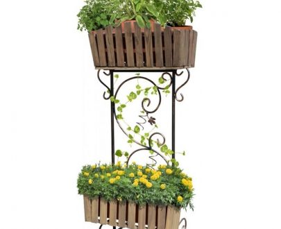 Кованая подставка для цветов Кантри арт.19035, 40х132х63 см.