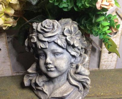 Кашпо голова «Девочка -цветочек»  25х23х13 см.