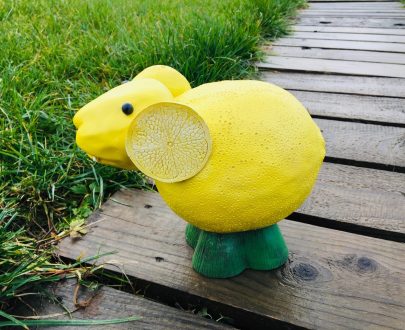 Садовая фигура Лимонная овечка, 27х35 см.