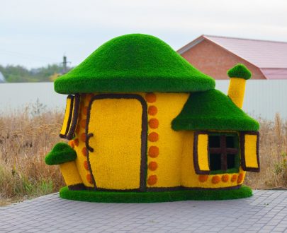 Топиарная фигура Домик Гриб, 185x220x160 см.