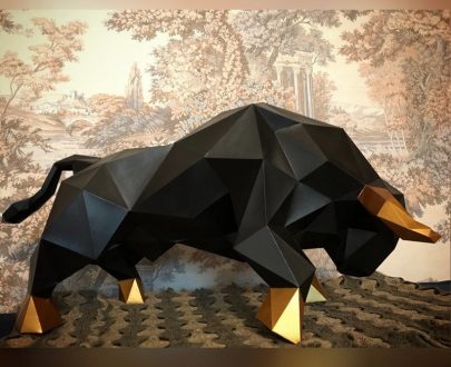 Полигональная фигура бык