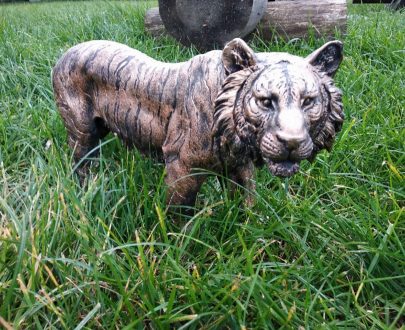 Садовая фигура тигр бронза стоит 35 см