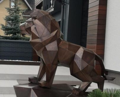 Полигональная скульптура Лев 150 х 120 х 60 см