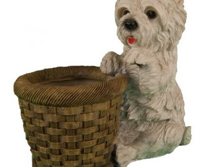 Кашпо Щенок с круглой корзиной