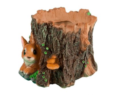 Кашпо Белка на пне маленькая