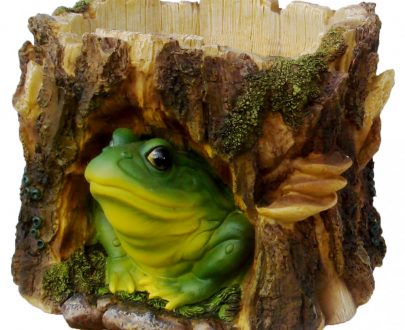 Кашпо Лягушка на пне большая