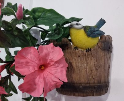 Кашпо навесное Кадка с синицей