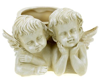 Античное Кашпо Два ангела задумчивые 23х20 см