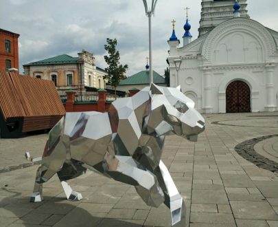 Полигональная фигура тигр