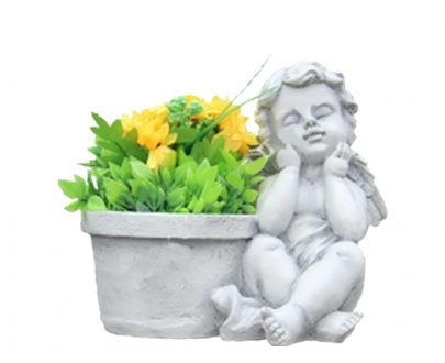 Античное Кашпо Ангел мечтательный 19х18 см