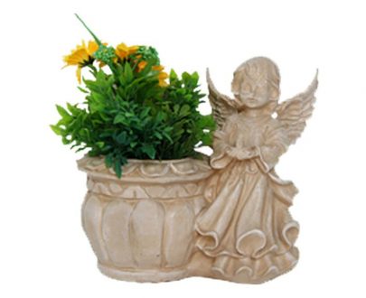Античное Кашпо Ангел со свечой 20х24 см