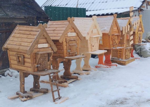 Деревянная избушка большая 60х90х180 см