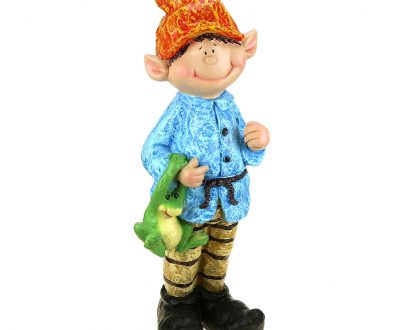 Садовая фигура Эльф с лягушкой 65х21 см