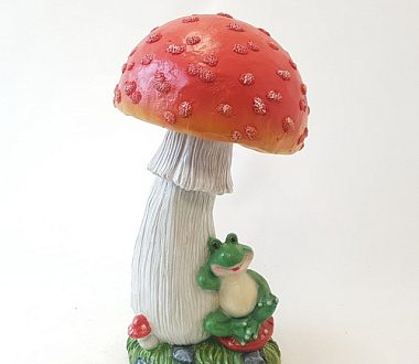 Садовая фигура Мухомор с лягушкой 49х25 см