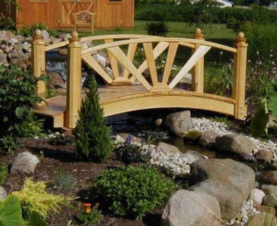 Садовый мостик из дерева 80х120х70 см
