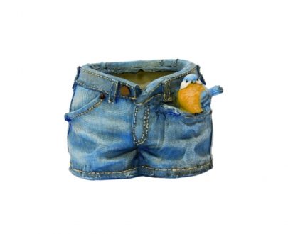 Кашпо Шорты с птичкой 18х19 см