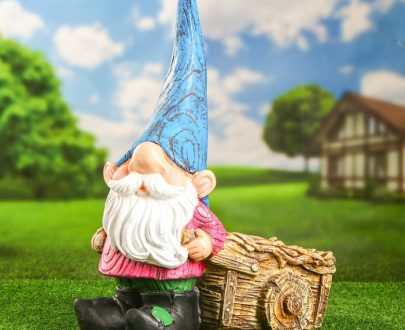 Кашпо Гном Елисей с тачкой 46х32 см