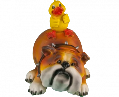 Садовая фигура Бульдог с утенком