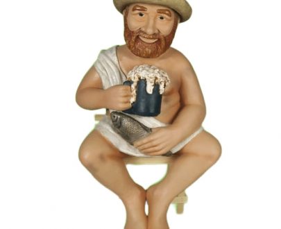 Садовая фигура Банщик на лавочке 71х38 см.