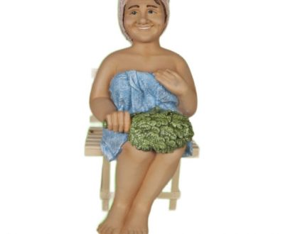 Садовая фигура Банщица на лавочке 69х37 см