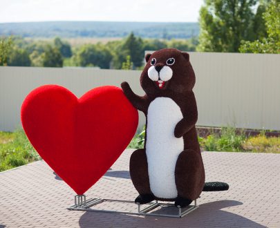 Топиари Бобер с сердцем 200x280x150 см