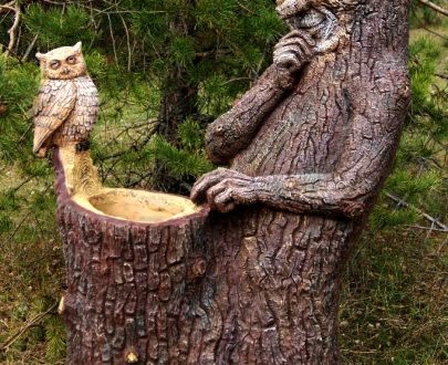 Пень с совой (цветник два кашпо) 155 х 100 х 70 см