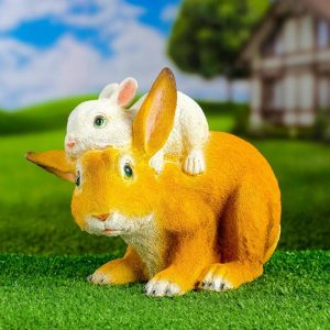 Садовая фигура Зайчонок на зайке