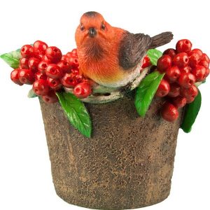 Кашпо Рябина со снегирем 19х23 см