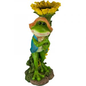 Садовая фигура Лягушонок с подсолнухом, 45х19 см.