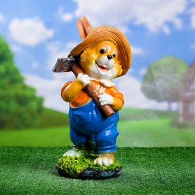 Садовая фигура Зайка с мотыгой, 42 см.