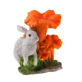 Садовая фигура Заяц с лисичками, 38 см.
