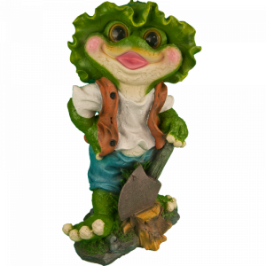 Садовая фигура Лягушка в капустной шляпе 30x50 см