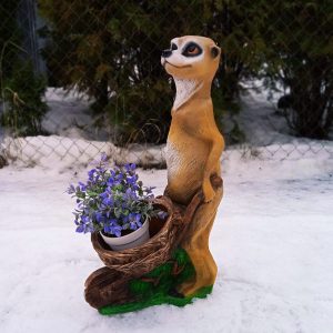 Садовая фигура Сурикат с тачкой, 61х36 см.