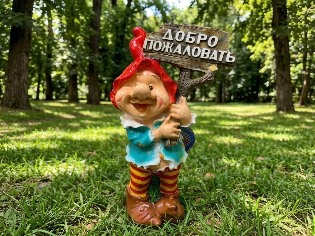 Садовая фигура гном смурфик 68х45 см