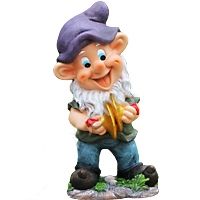 Садовая фигура Гном с тарелками 21х43 см.