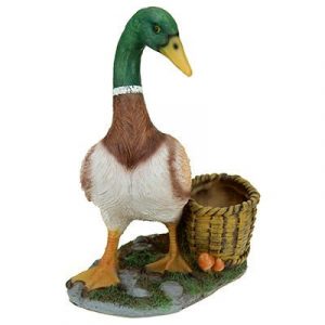 Садовое кашпо для цветов Селезень большой, 37х32 см.